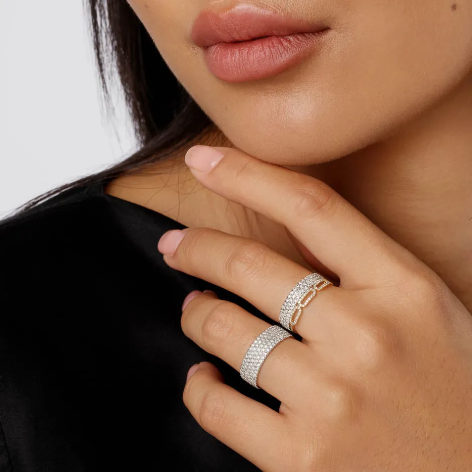 Online Diamond Paperclip Ring in 10k Gold Best Selling Gifts | Under $500