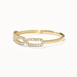 Online Diamond Paperclip Ring in 10k Gold Best Selling Gifts | Under $500