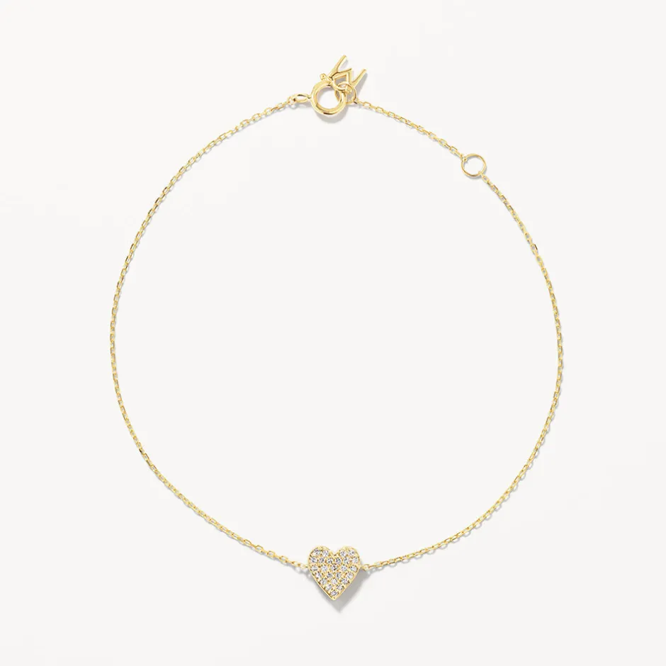 Hot Diamond Pave Heart Bracelet in 10k Gold Best Selling Gifts | Gifts For Her