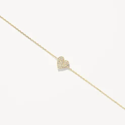 Hot Diamond Pave Heart Bracelet in 10k Gold Best Selling Gifts | Gifts For Her