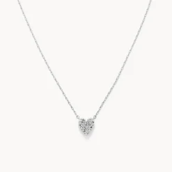 Fashion Diamond Pave Heart Necklace in Silver Best Selling Gifts | Gifts For Her