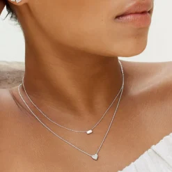Fashion Diamond Pave Heart Necklace in Silver Best Selling Gifts | Gifts For Her