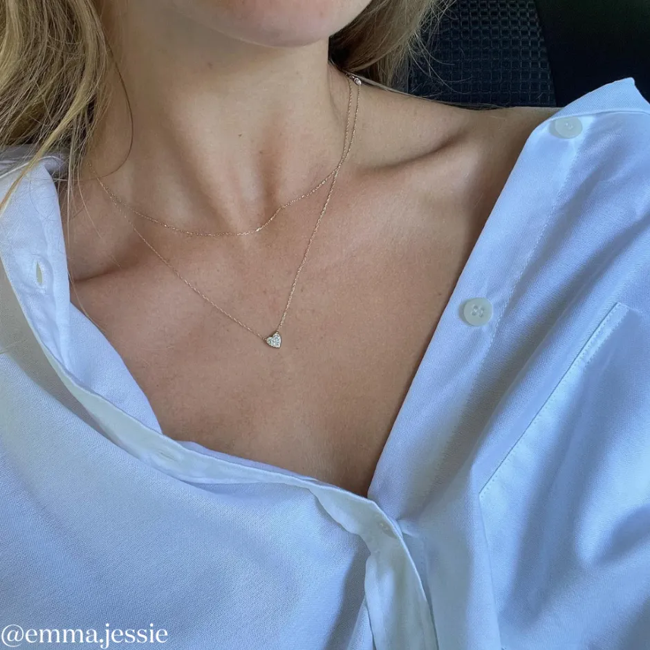 Discount Diamond Pave Heart Necklace in 10k Gold Best Selling Gifts | Gifts For Her
