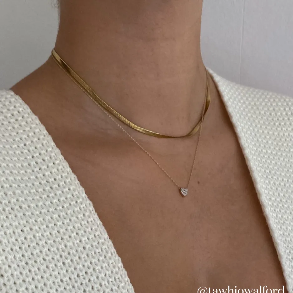 Discount Diamond Pave Heart Necklace in 10k Gold Best Selling Gifts | Gifts For Her