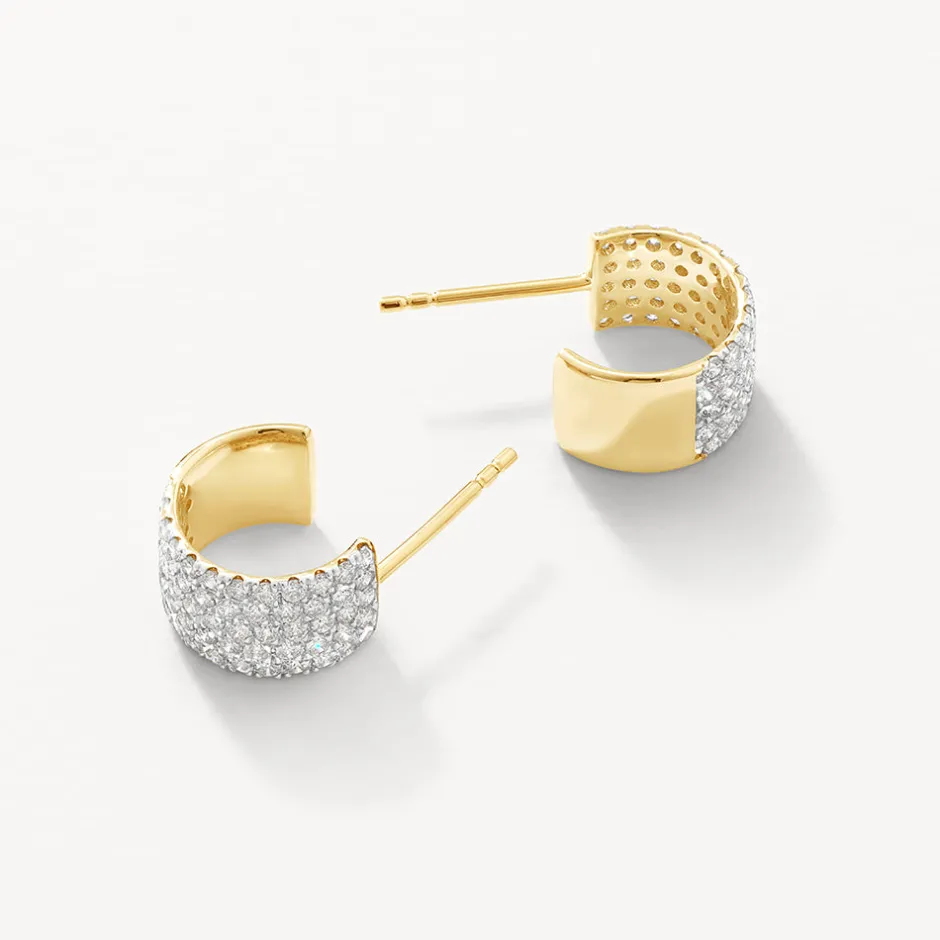 Hot Diamond Pave Huggie Earrings in 10k Gold Best Selling Gifts | Gifts For Her