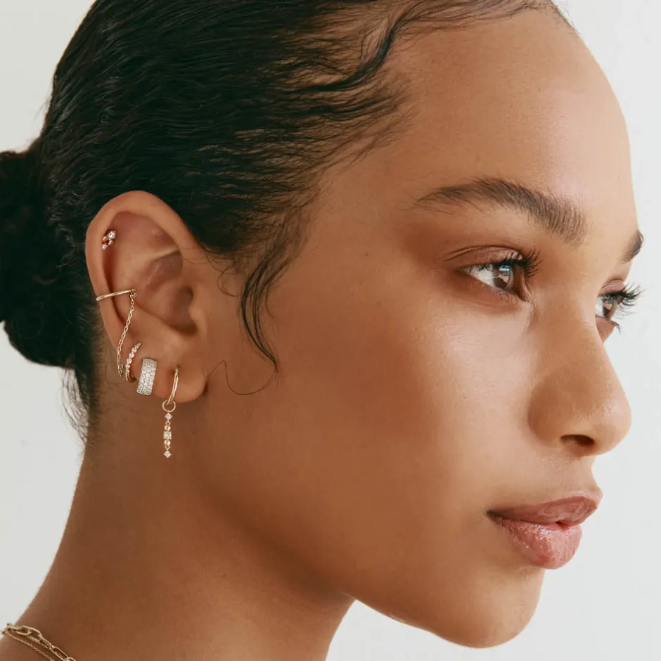 Hot Diamond Pave Huggie Earrings in 10k Gold Best Selling Gifts | Gifts For Her