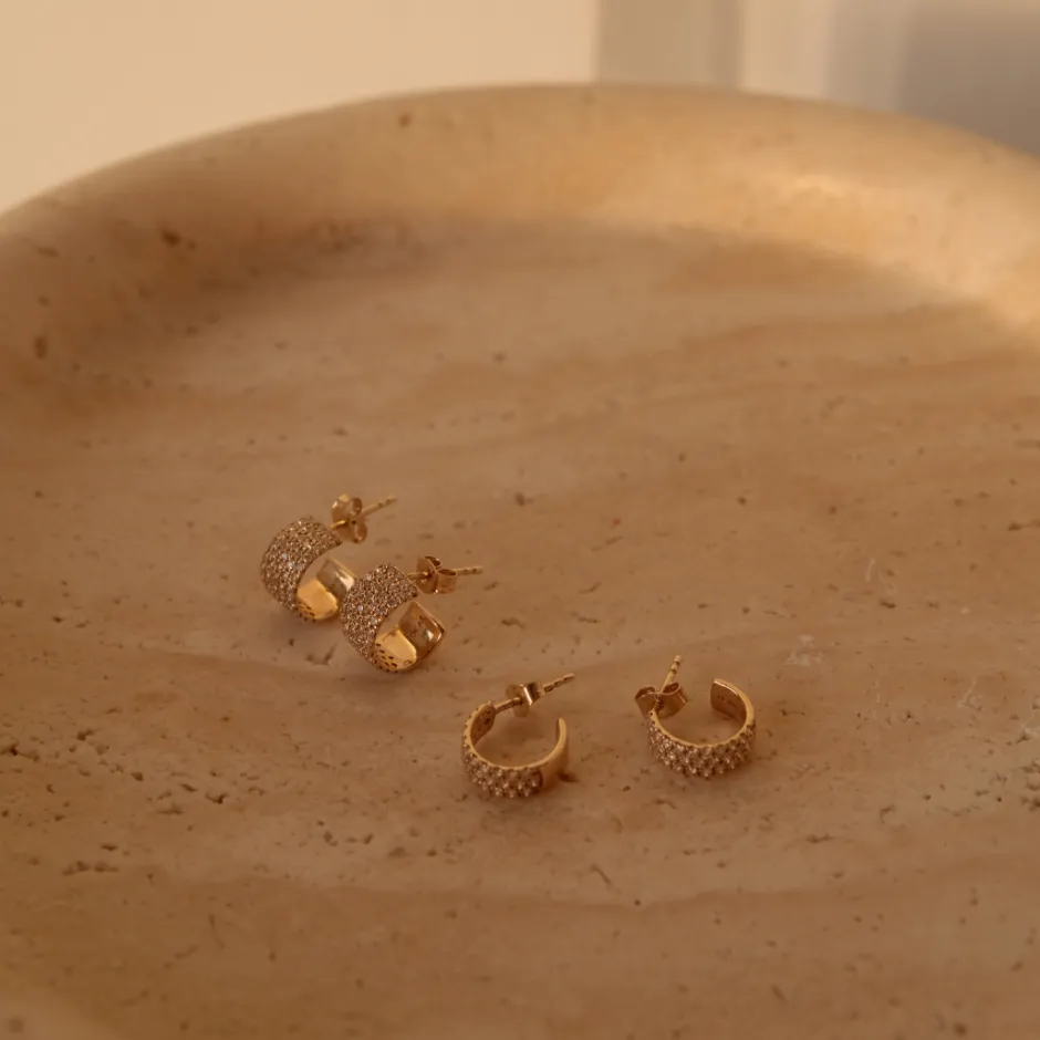 Hot Diamond Pave Huggie Earrings in 10k Gold Best Selling Gifts | Gifts For Her