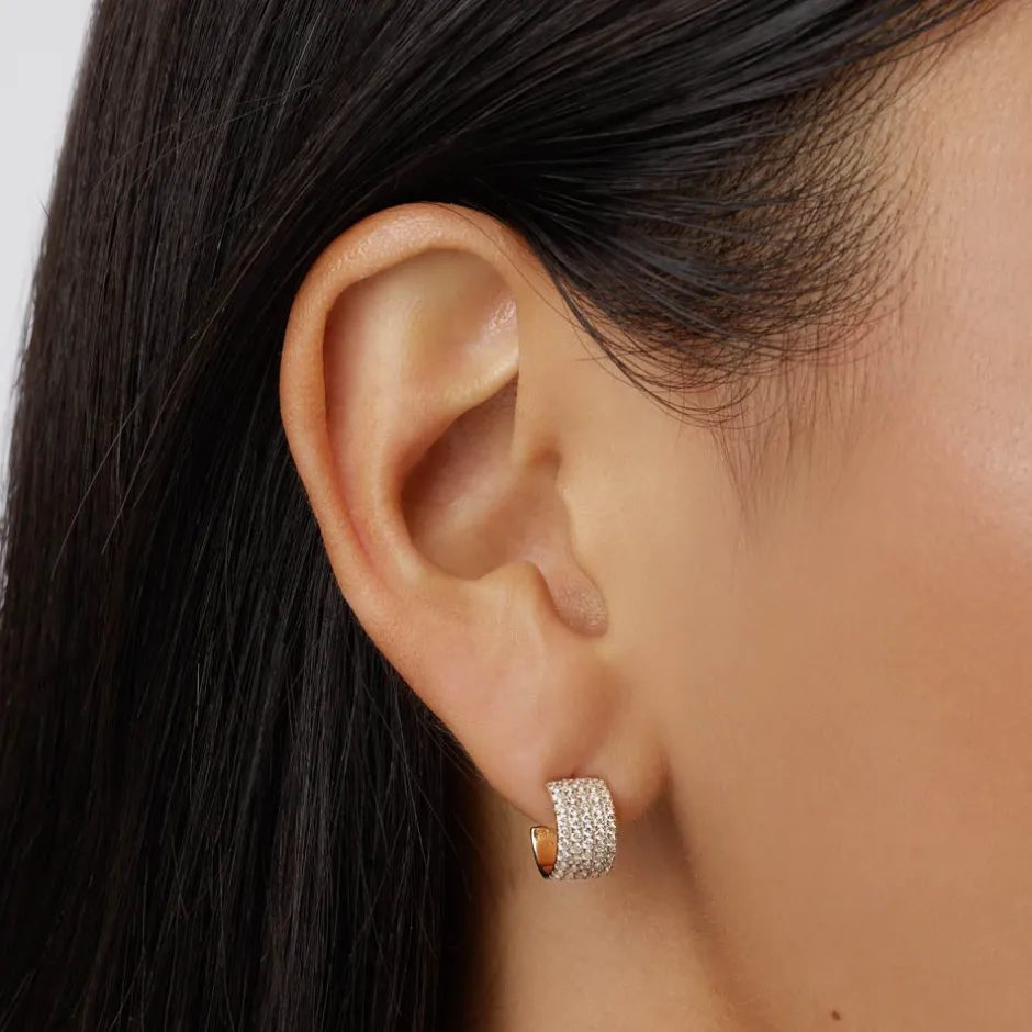 Hot Diamond Pave Huggie Earrings in 10k Gold Best Selling Gifts | Gifts For Her
