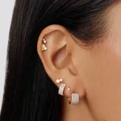 Hot Diamond Pave Huggie Earrings in 10k Gold Best Selling Gifts | Gifts For Her