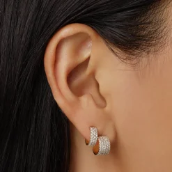 Hot Diamond Pave Huggie Earrings in 10k Gold Best Selling Gifts | Gifts For Her