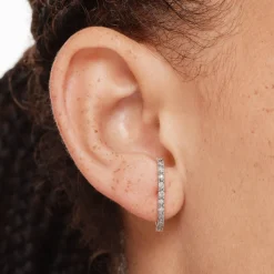 Sale Diamond Pave Suspender Bar Single Earring in 10k Gold Earrings | Suspenders