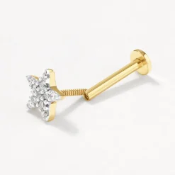 Discount Diamond Star Helix Single Stud Earring in 10k Gold Symbolic Jewellery | Natural Diamonds