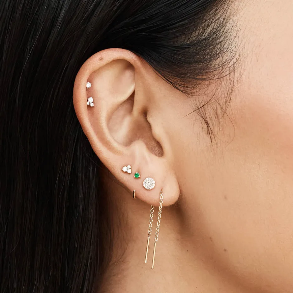 Discount Diamond Trio Helix Single Stud Earring in 10k Gold Gifts For Him | Bridal Gifts