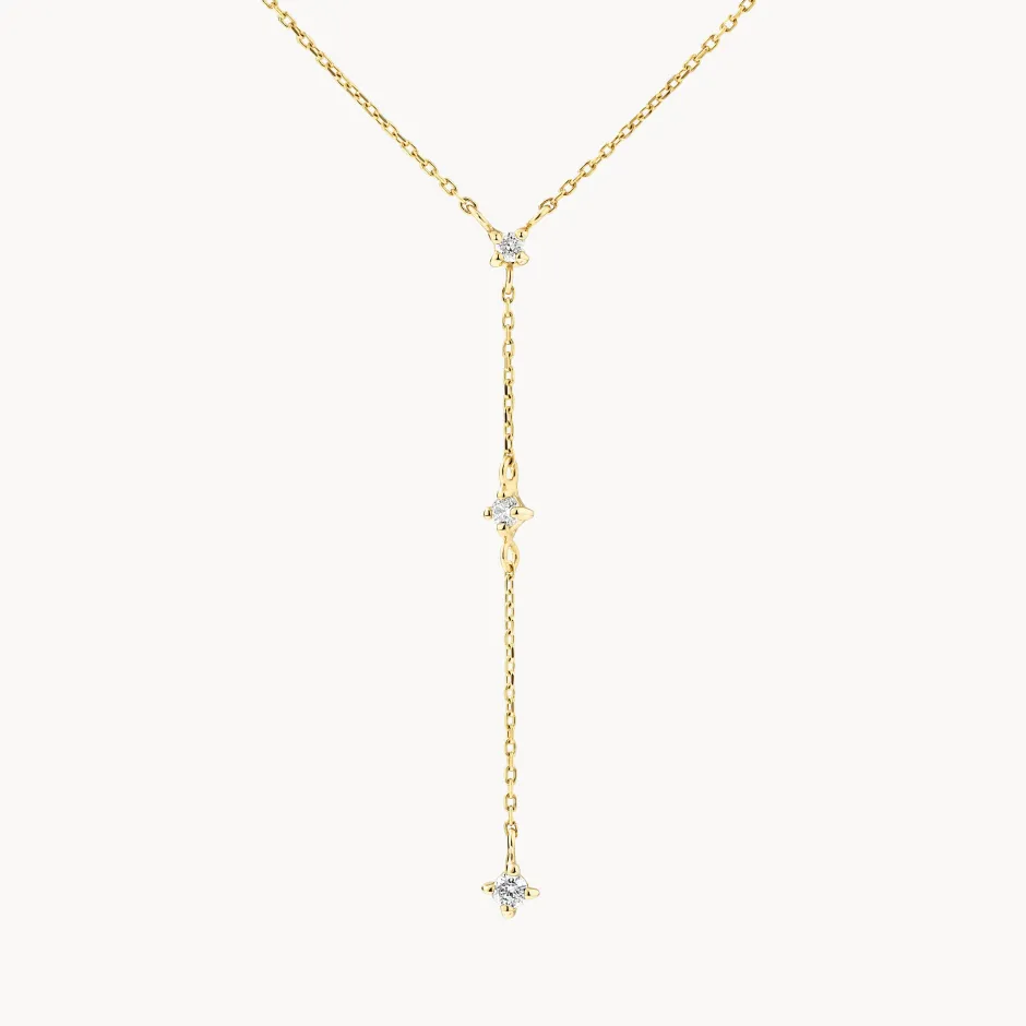 Fashion Diamond Trio Lariat Necklace in 10k Gold Best Selling Gifts | Natural Diamonds
