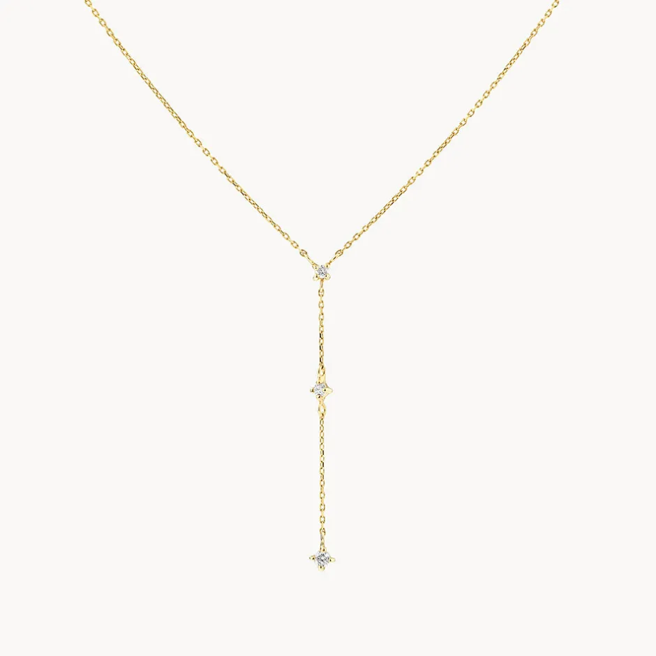 Fashion Diamond Trio Lariat Necklace in 10k Gold Best Selling Gifts | Natural Diamonds