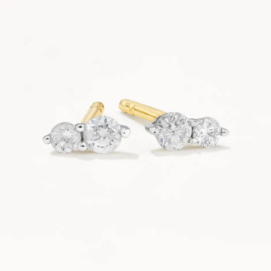 Hot Diamond Twin Cluster Studs in 10k Gold Best Selling Gifts | Bridal Gifts