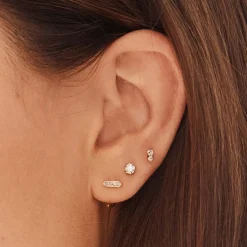 Hot Diamond Twin Cluster Studs in 10k Gold Best Selling Gifts | Bridal Gifts