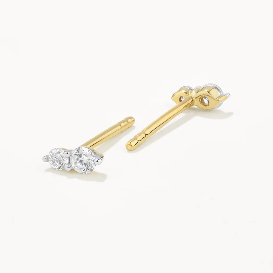 Hot Diamond Twin Cluster Studs in 10k Gold Best Selling Gifts | Bridal Gifts