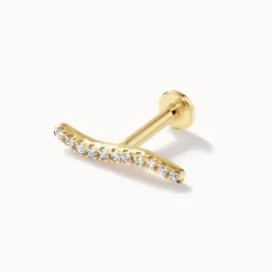 Hot Diamond Wave Helix Single Stud Earring in 10k Gold Best Selling Gifts | Natural Diamonds