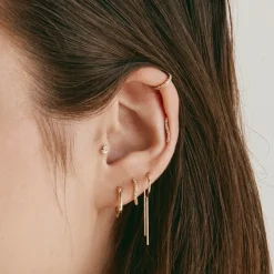 Hot Diamond Wave Helix Single Stud Earring in 10k Gold Best Selling Gifts | Natural Diamonds