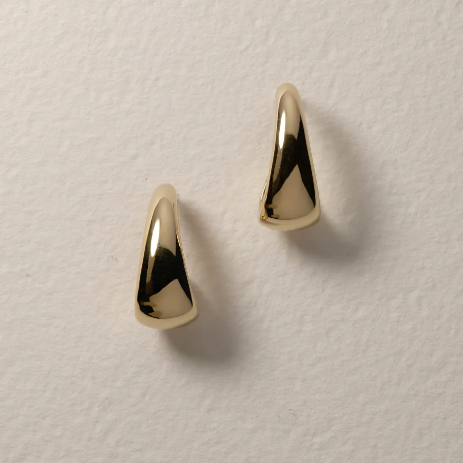 Best Dome Hoop Stud Earrings in Gold 18k Fine Gold Plated | Earrings