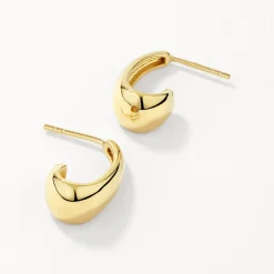 Best Dome Hoop Stud Earrings in Gold 18k Fine Gold Plated | Earrings