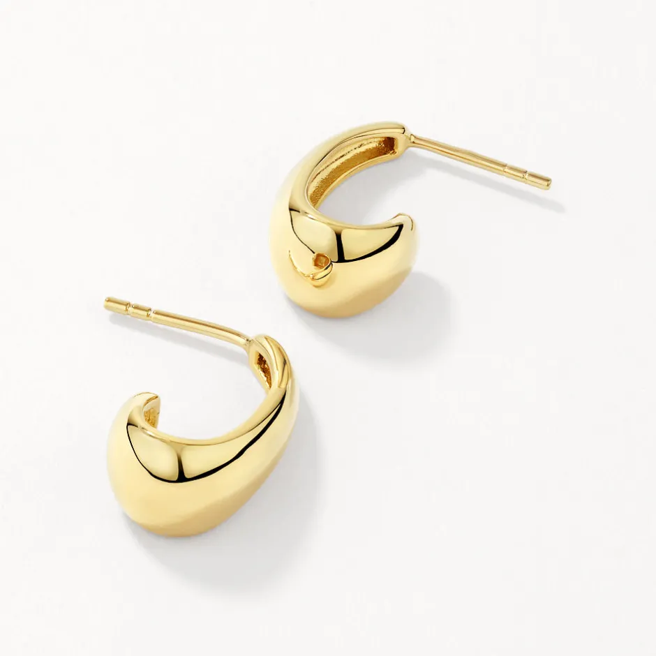 Best Dome Hoop Stud Earrings in Gold 18k Fine Gold Plated | Earrings