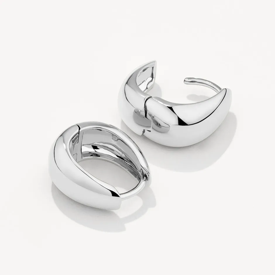 Outlet Dome Huggie Hoops in Silver Best Selling Gifts | Best Friend Gifts