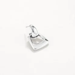 Online Doorknocker Hoop Stud Earrings in Silver 925 Sterling Silver | Earrings