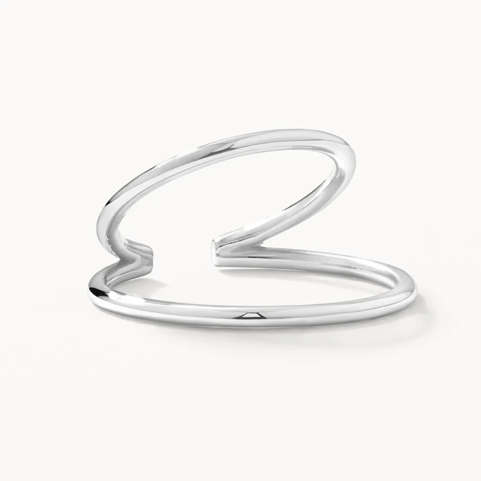 Discount Double Band Single Ear Cuff in Silver 925 Sterling Silver | Earrings