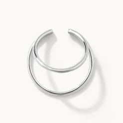 Discount Double Band Single Ear Cuff in Silver 925 Sterling Silver | Earrings