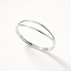 Discount Double Band Split Bangle in Silver 925 Sterling Silver | Bracelets & Bangles