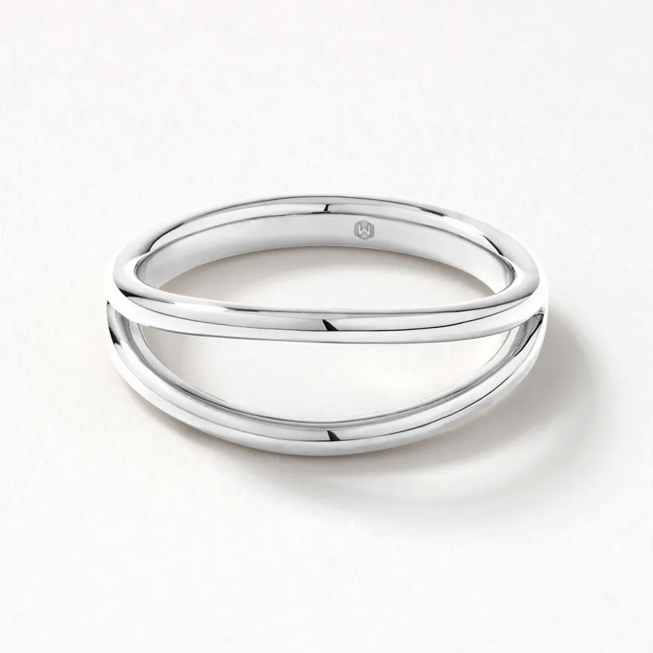 Outlet Double Band Split Ring in Silver 925 Sterling Silver | Rings