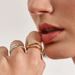 Outlet Double Band Split Ring in Silver 925 Sterling Silver | Rings