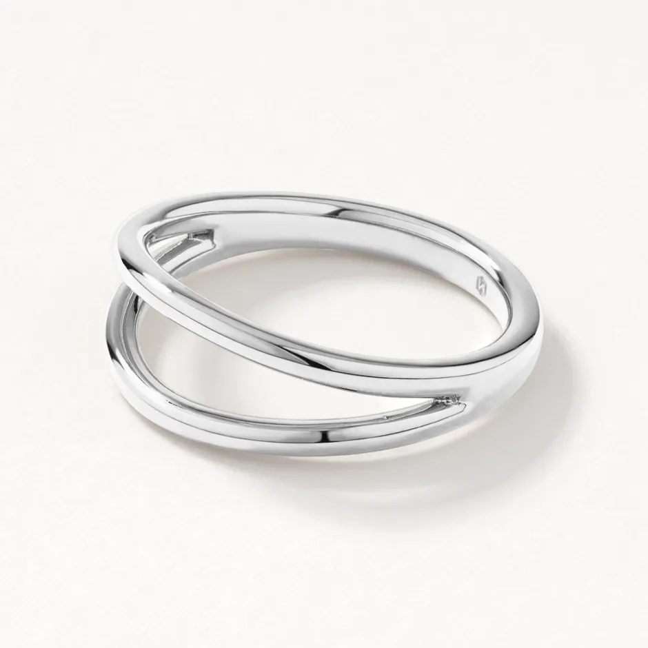 Outlet Double Band Split Ring in Silver 925 Sterling Silver | Rings