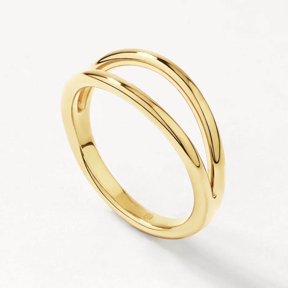 New Double Band Split Ring in Gold 18k Fine Gold Plated | Rings