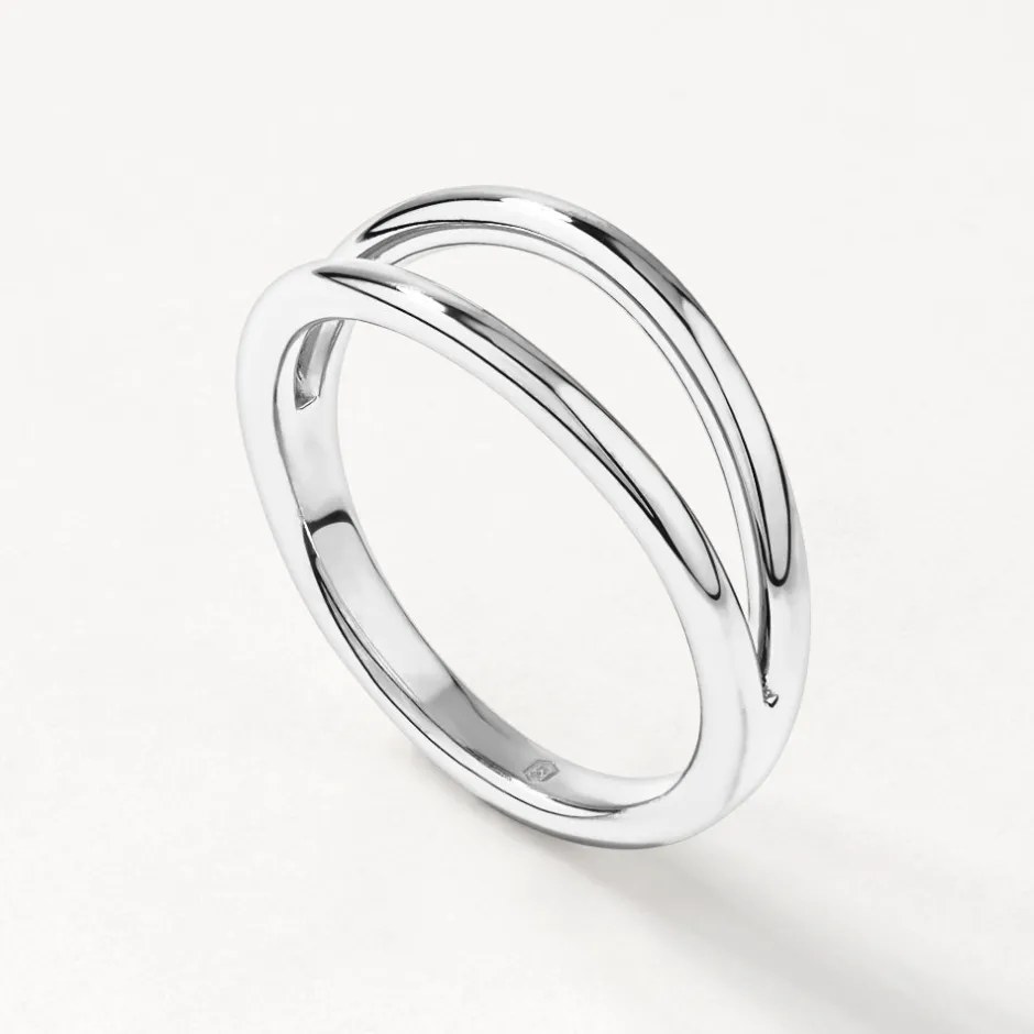 Outlet Double Band Split Ring in Silver 925 Sterling Silver | Rings