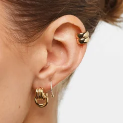 Fashion Double Curve Ear Cuff in Gold 18k Fine Gold Plated | Earrings