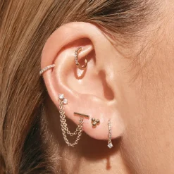 Outlet Double Earring Connector Chain in 10K Gold 10k Gold | Earrings