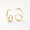 Online Double Lobe Cuff Huggie Earring in 10k Gold 10k Gold | Earrings