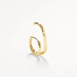 Online Double Lobe Cuff Huggie Earring in 10k Gold 10k Gold | Earrings