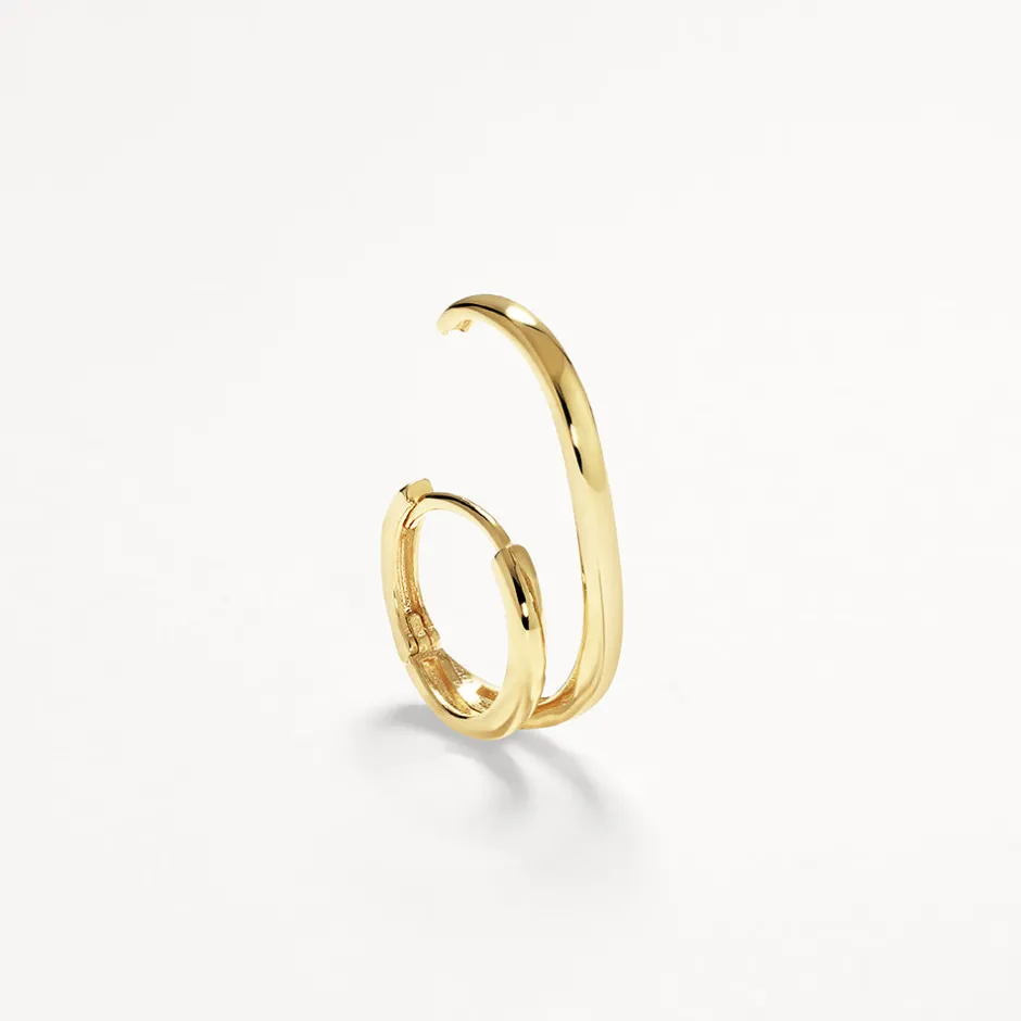 Online Double Lobe Cuff Huggie Earring in 10k Gold 10k Gold | Earrings