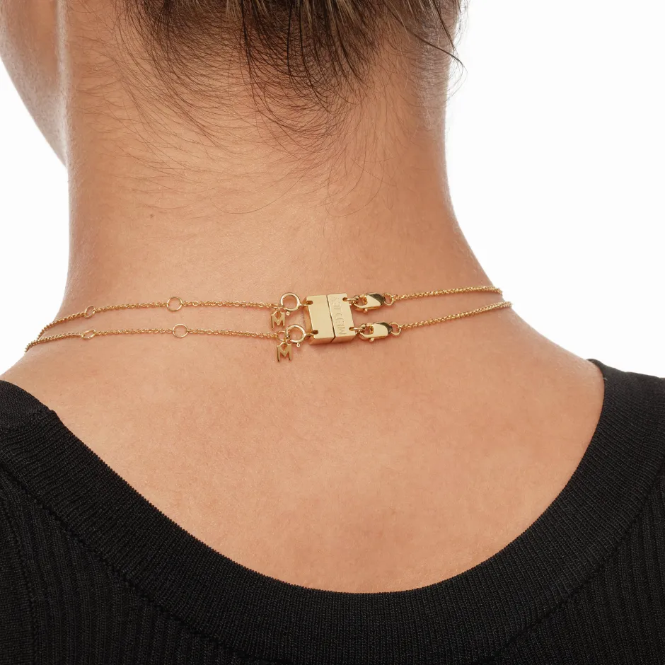 Hot Double Necklace Connector in Gold Under $150 | 18k Fine Gold Plated