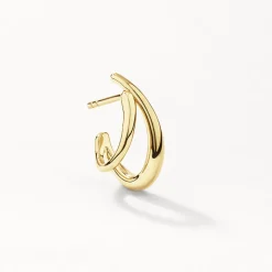 Fashion Double Split Hoop Stud Earrings in Gold 18k Fine Gold Plated | Earrings