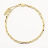 New Double Twist Bar Link Chain Bracelet in Gold 18k Fine Gold Plated | Bracelets & Bangles