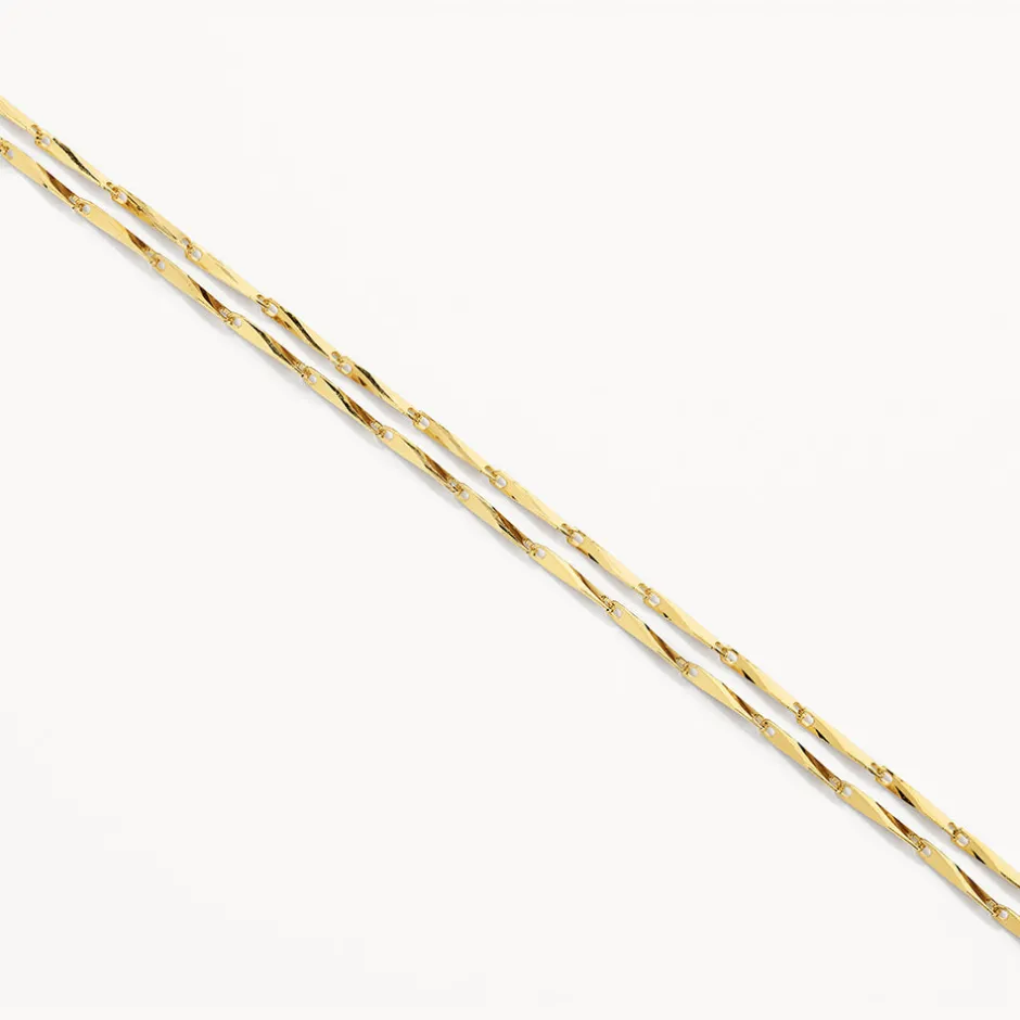 Online Double Twist Bar Link Chain Necklace in Gold 18k Fine Gold Plated | Necklaces & Pendants