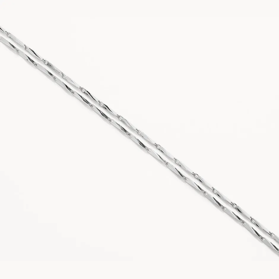 Outlet Double Twist Bar Link Chain Bracelet in Silver 925 Sterling Silver | Bracelets & Bangles