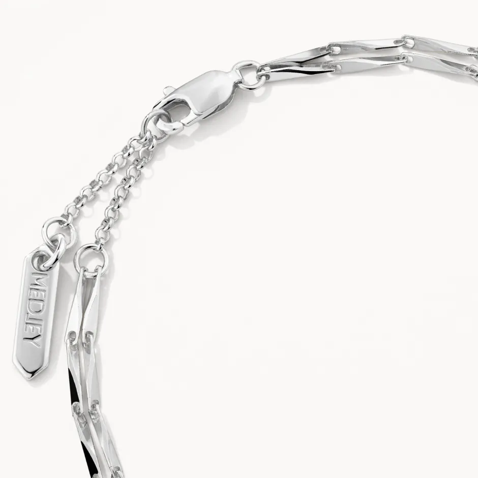 Outlet Double Twist Bar Link Chain Bracelet in Silver 925 Sterling Silver | Bracelets & Bangles