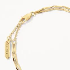 New Double Twist Bar Link Chain Bracelet in Gold 18k Fine Gold Plated | Bracelets & Bangles