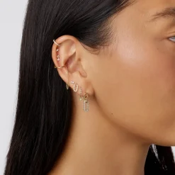 Online Drop Chain Single Ear Cuff in 10k Gold 10k Gold | Earrings
